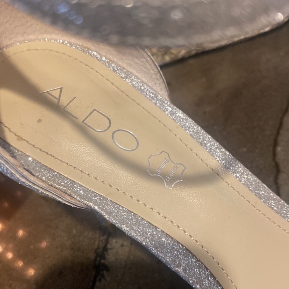 Aldo Silver Glitter Leather Stilettos Women’s size 10 - Picture 9 of 9